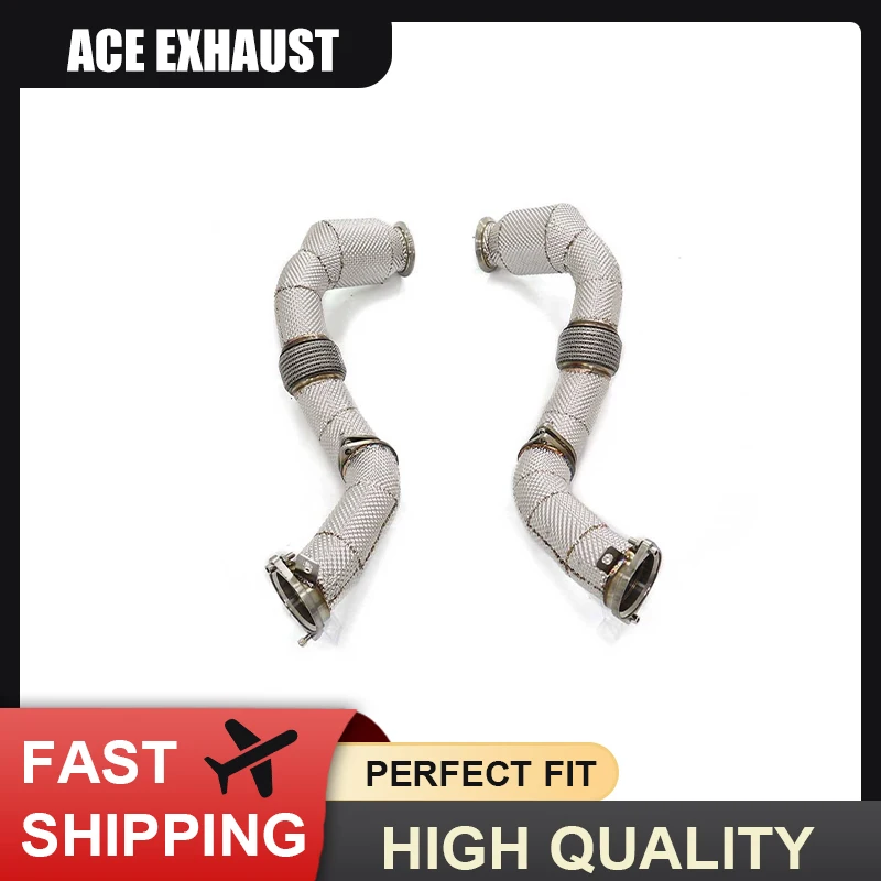 

ACE Exhaust Systems High Performance SUS304 Downpipe for BMW F95 X5M F96 X6M 4.4T LCi S68 Exhaust Pipe With Heat Shield