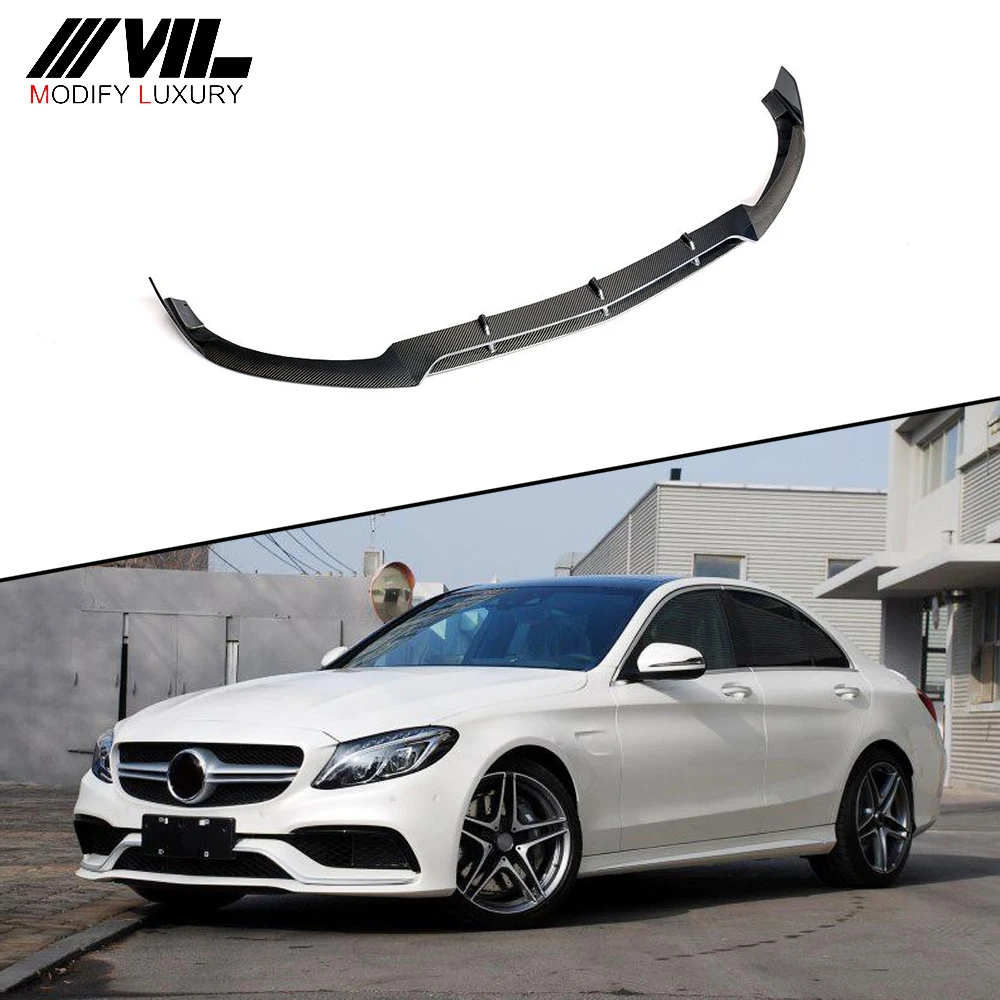 

Suitable for The JCSPORTLINE carbon front bumper lip of the Mercedes-Benz W205 C63 sedan with four doors from 2015 to 2018