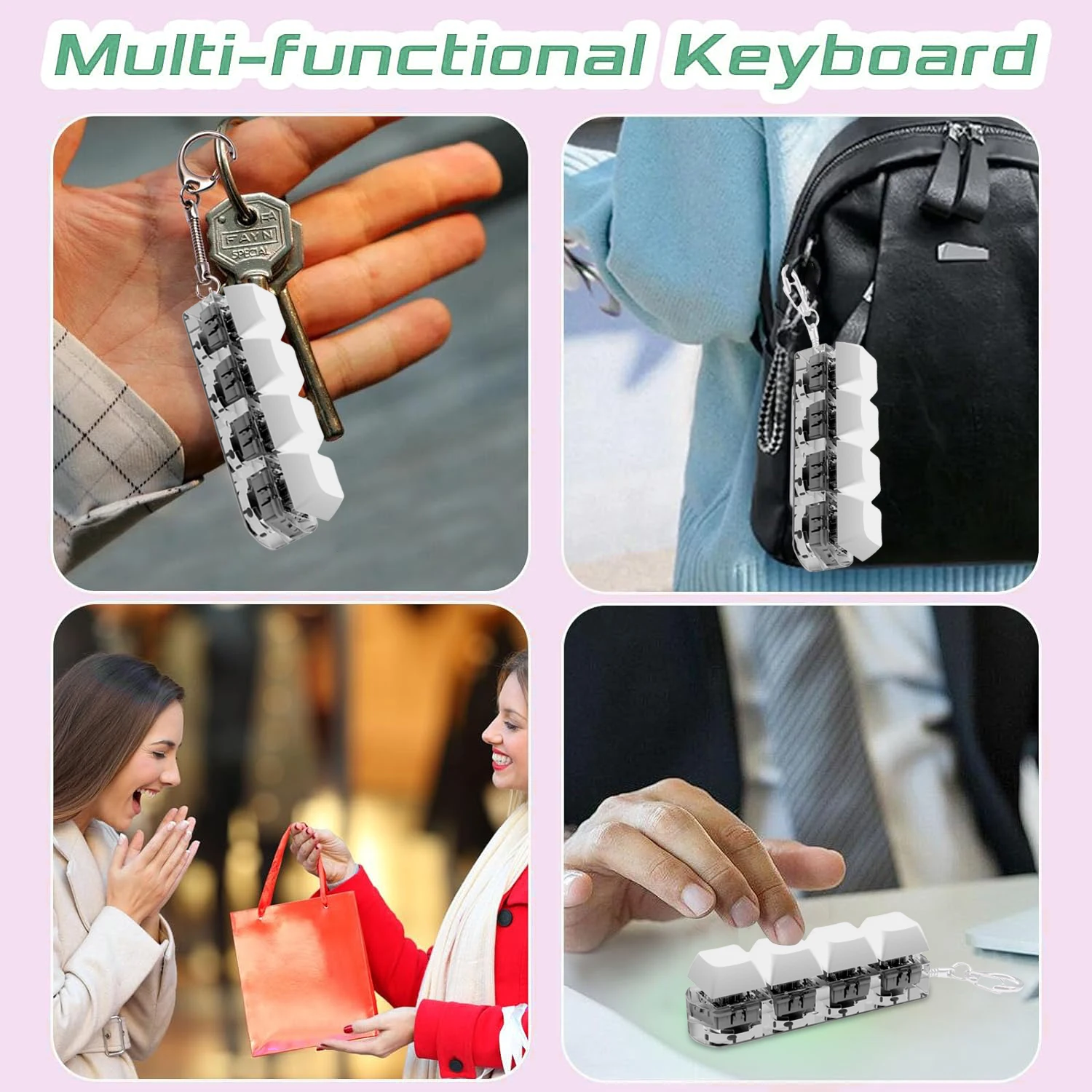 New Antistress Fidget Keyboard Key Toy Stress Relief Keyboard Keychain Toys for Children Adults Finger Keyboard Caps Toy