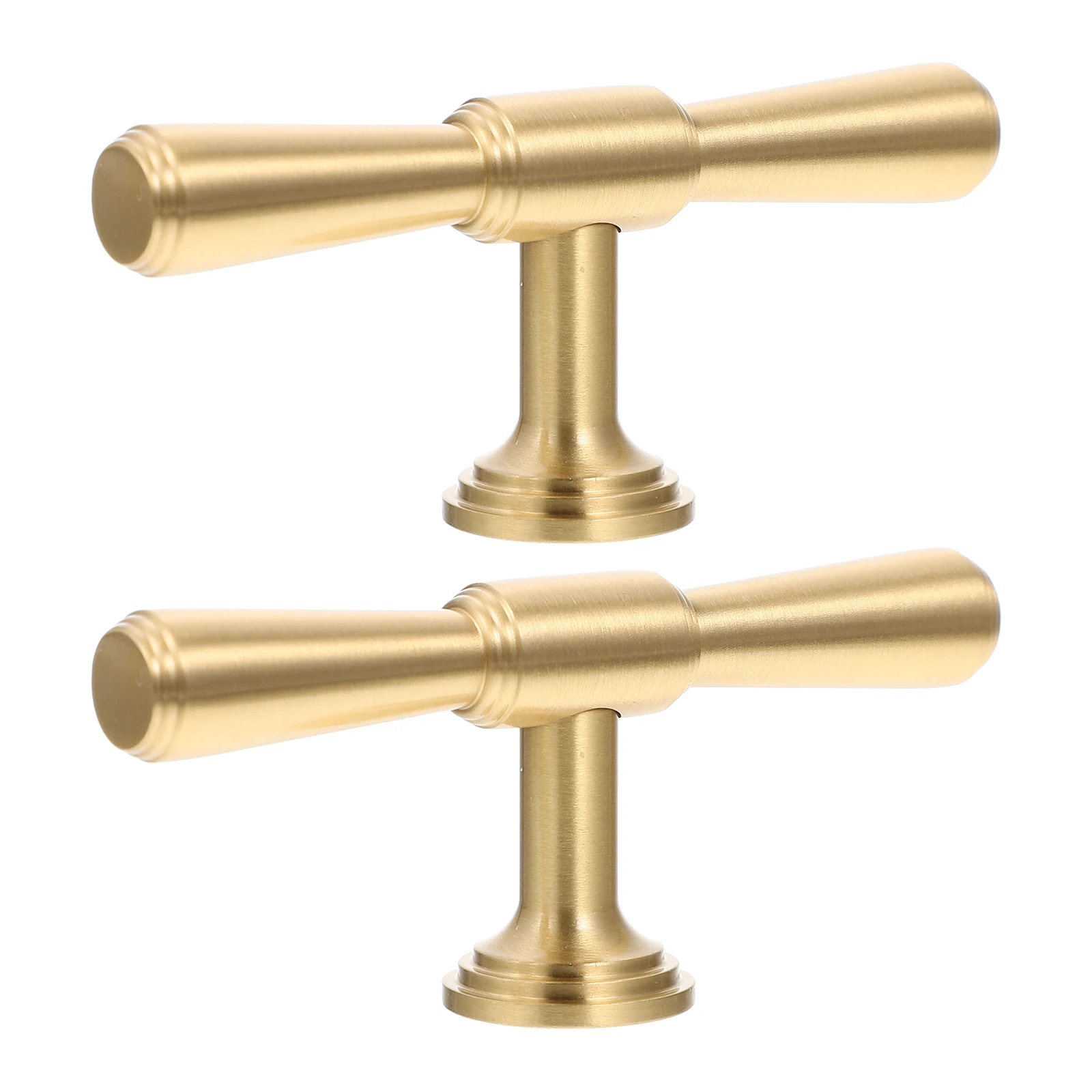 

2pcs Golden T Bar Pull Handles Solid Brass Cabinet Hardware Drawer Wardrobe Door Furniture Durable Smooth Classic Elegant
