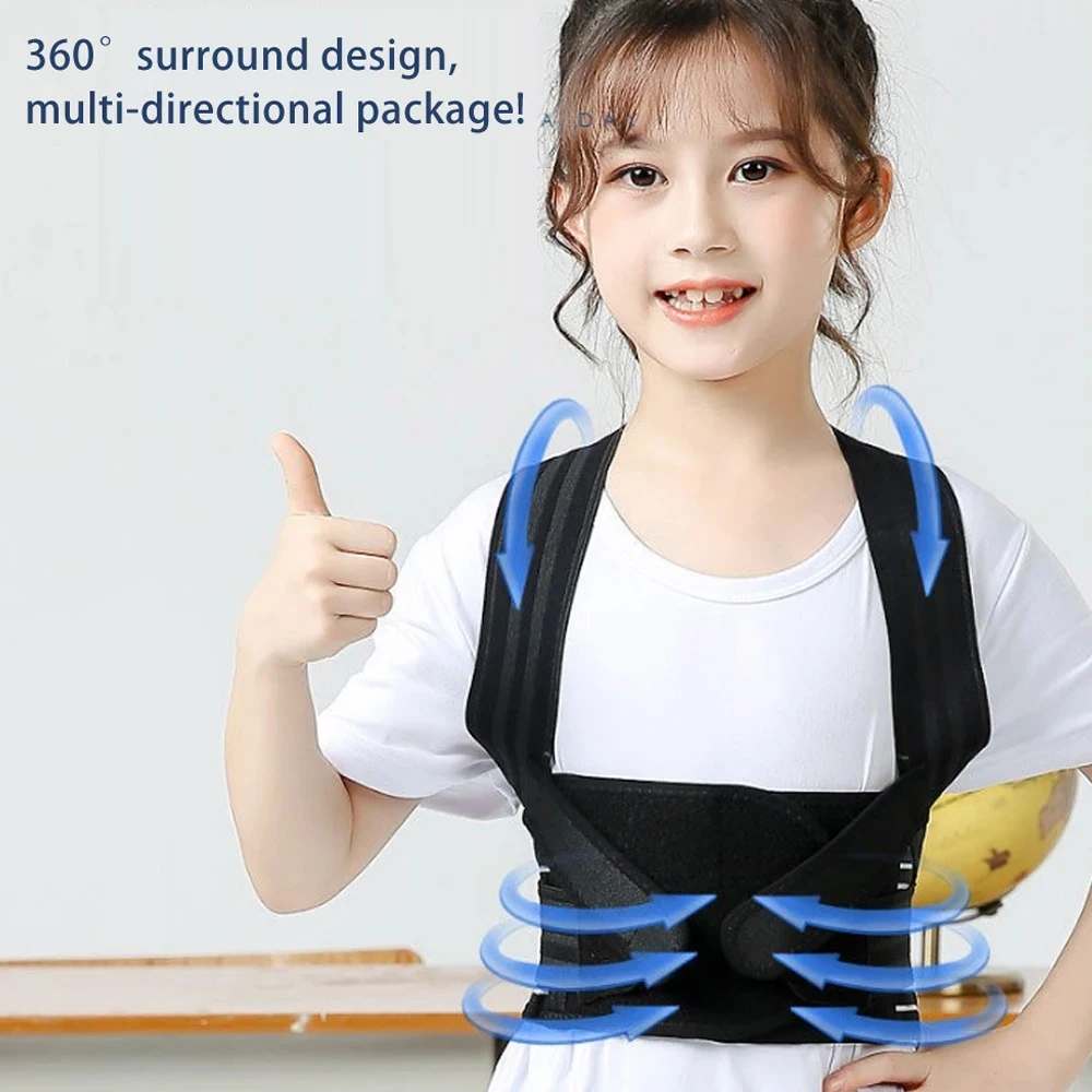1PCS Posture Corrector for Kids Adjustable Back Straighter Shoulder Pads Upper Back Posture Brace for Teenagers Spinal Support view 5