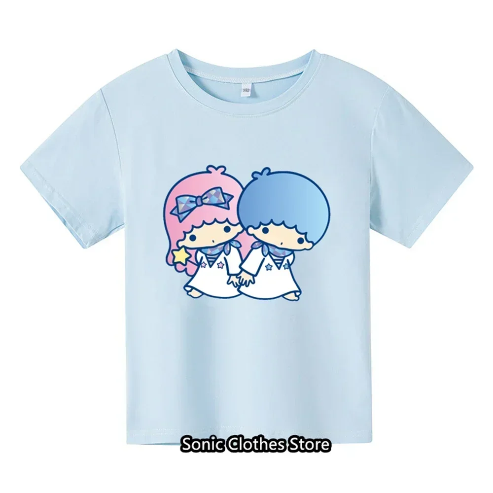 Summer New MINISO Cinnamon T-shirt for Kids, Girls and Boys Fashion Short sleeved Sanrio Cartoon T-shirt