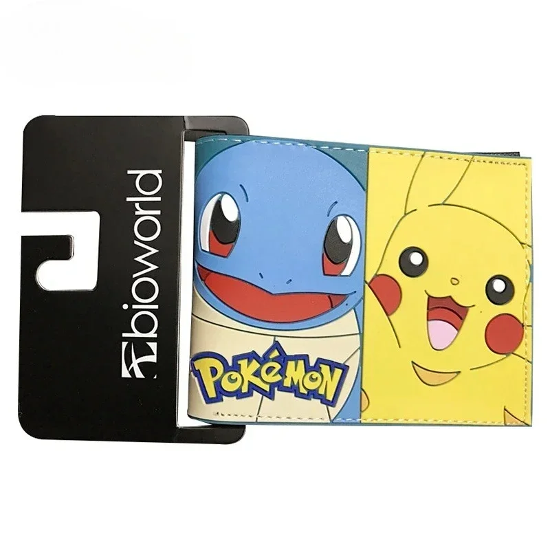 

Hot New Pikachus Anime Wallet PU Leather Money Clip Cartoon Coin Purses Card Bag Short Wallets Hot Sale