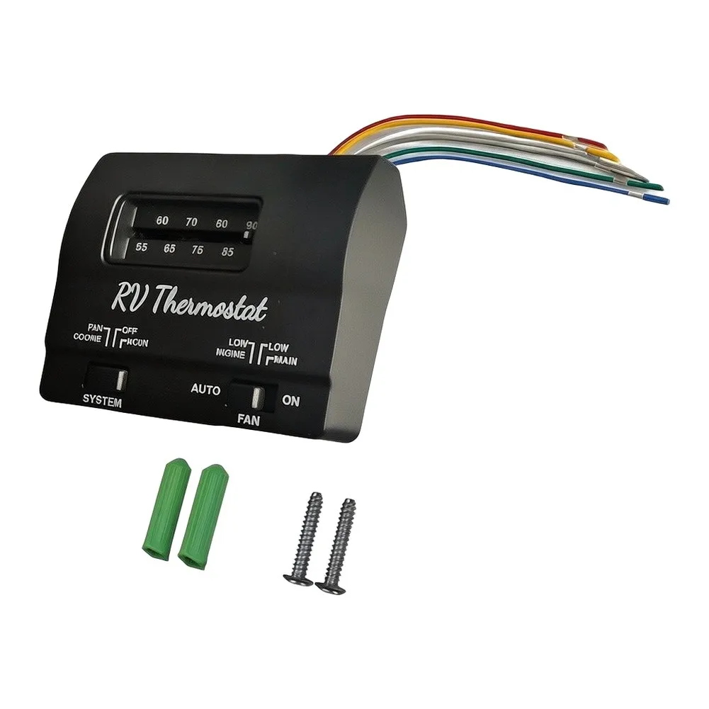 7330F3852 RV Thermostat For Coleman For Mach Air Conditioner Heat Cool Control Switch Easy Install Replacement Part Black