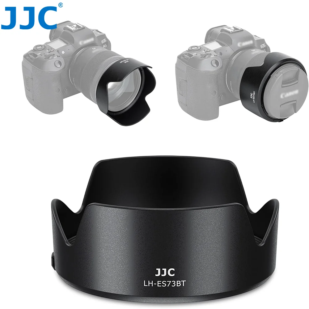 JJC ES-73B Reversible Lens Hood Shade Cover for Canon RF 45mm RF45mm F1.2 STM on R8 R5 R6 Mark II III R5 R5M2 R6M2 R6M3 EOS RP