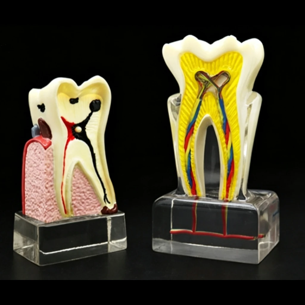 4X Enlarged Adult Molar Dental Pathology Model Crystal Base Caries Pulp Damage Restoration Demo for Dentist Student Patient Educ