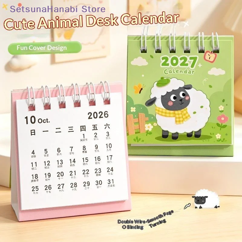 [W]2027 Mini Desk Display Mini Calendar Annual Planner Coil Book Yearly Schedule Organizer To Do List Decoration Calendars