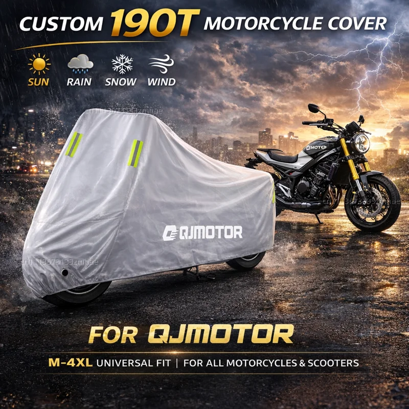 

For QJMOTOR SRT SRV SRK 300 350 400 500 700 800 RR S SX SVT 800X 800SX Outdoor Motorcycle Cover Waterproof Rain Dust Sun Cover