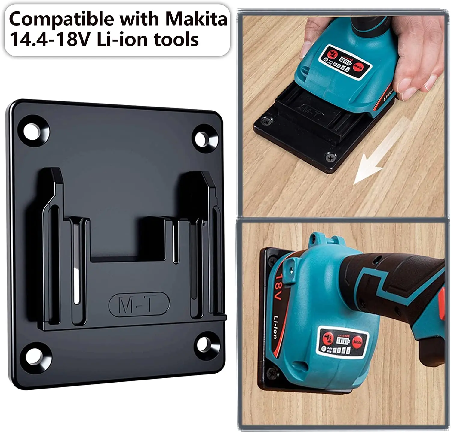 2pc For Makita/Bosch/Dewalt/Milwaukee 18V Batteries Wall Mount Tool Bracket Fixing Devices Machine Holder Battery Storage Rack