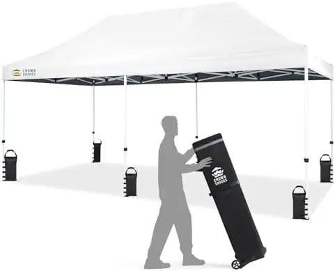 

10x20 Pop Up Canopy Tent - Commercial Canopy Tent with 400D Strength Oxford Fabric, Hexagonal Leg, 4 Upgraded Weights
