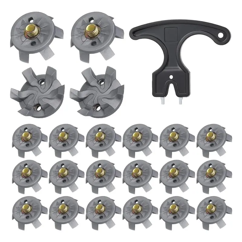 A64T for Golf Shoe Spikes Replacement 180 Pcs Metal Thread Screw 6mm with Cleats Spanner TPU for Golf Cleats Set