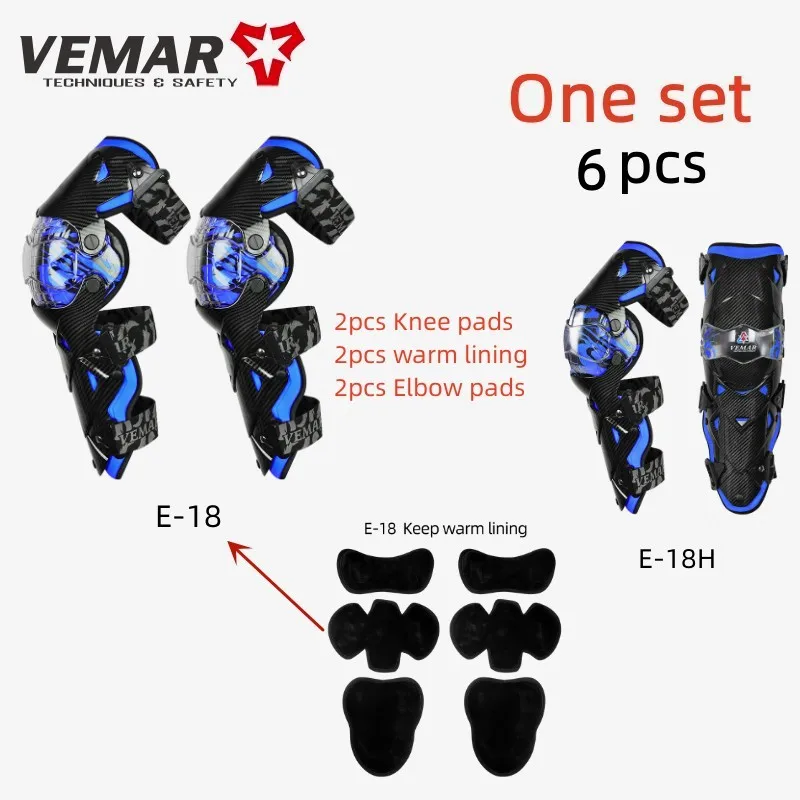 VEMAR Knee Pads Mtb 4Pcs/6Pcs Per Set Motorcycle Knee Protector Elbow Pads Motocross Protective Gears Motorcyclist Protection