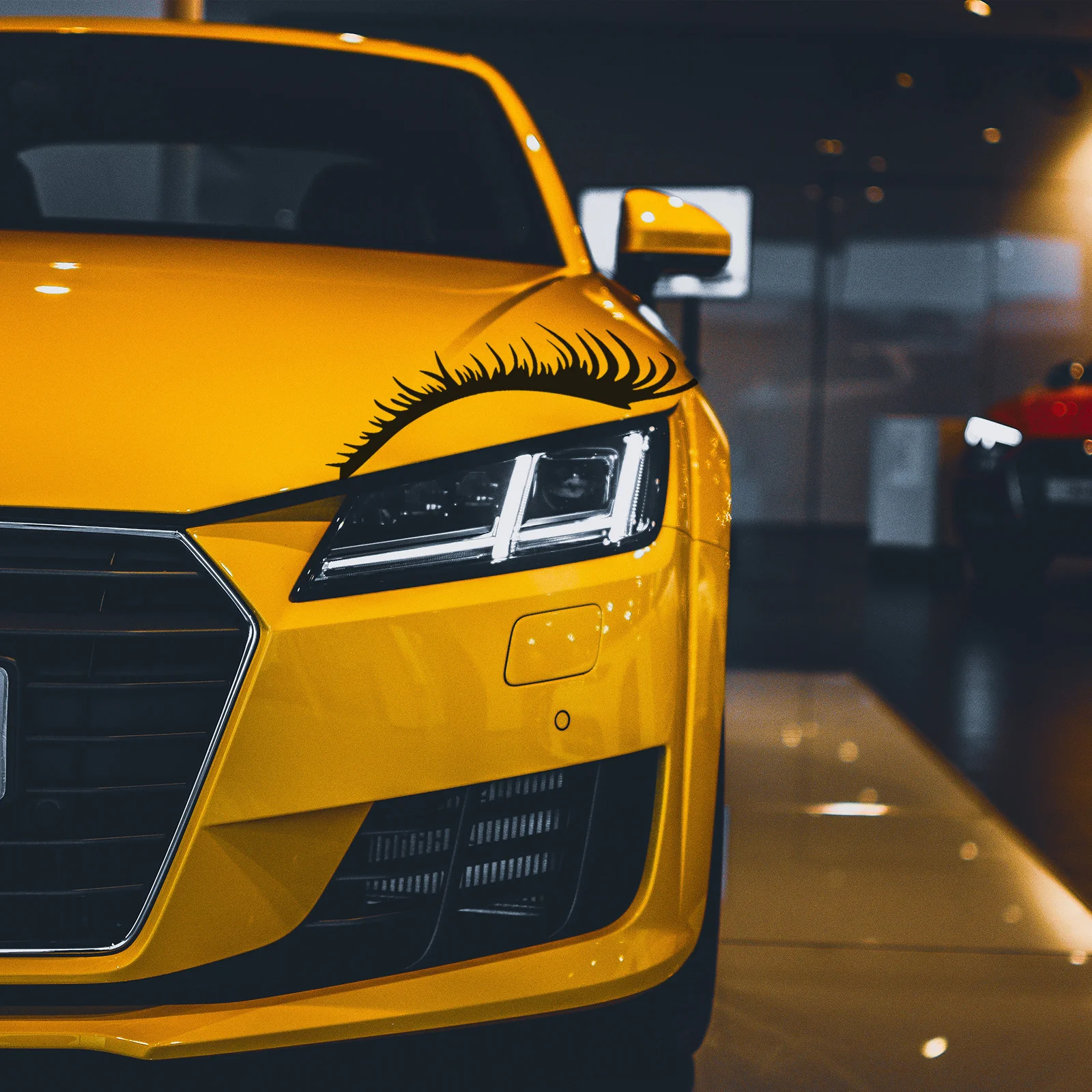 

2 пары наклеек на фары, светоотражающие ПЭТ, прочные наклейки для ресниц «сделай сам», для украшения кузова автомобиля, универсальные наклейки на автомобиль