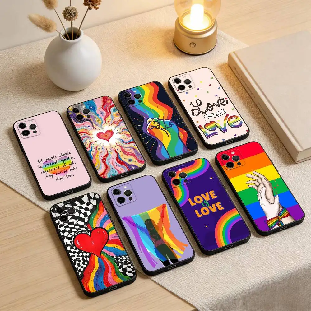 

Чехол для телефона L-Lesbian LGBT Rainbow Pride для iPhone 17, 16, 15, 14, 13, 12, 11 Plus, Pro Max, XS, мягкий силиконовый чехол черного цвета
