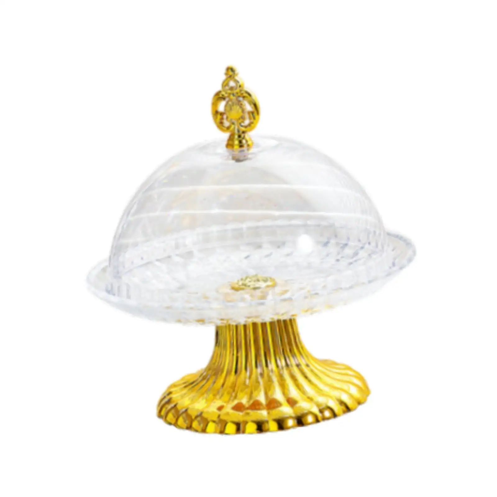 Cake Stand Footed Fruit Stand with Dome Lid Bread Plates Cake Holder Tray Dome Serving Plate for Veggie Muffins Dessert Cake