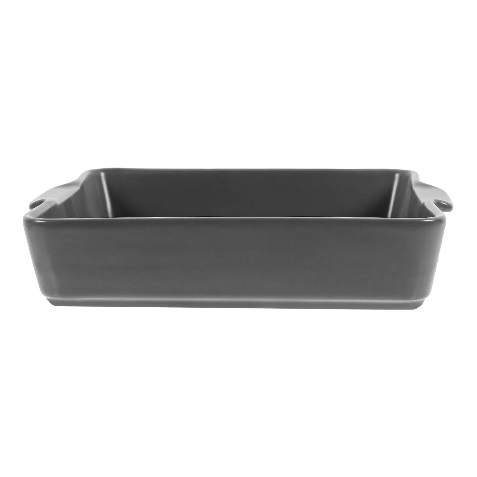 

1Pcs Ceramic Baking Plate with Ergonomic Handle Oil Drainage Stripe Design Easy Clean Baking Dish for Family Gathering Healthy