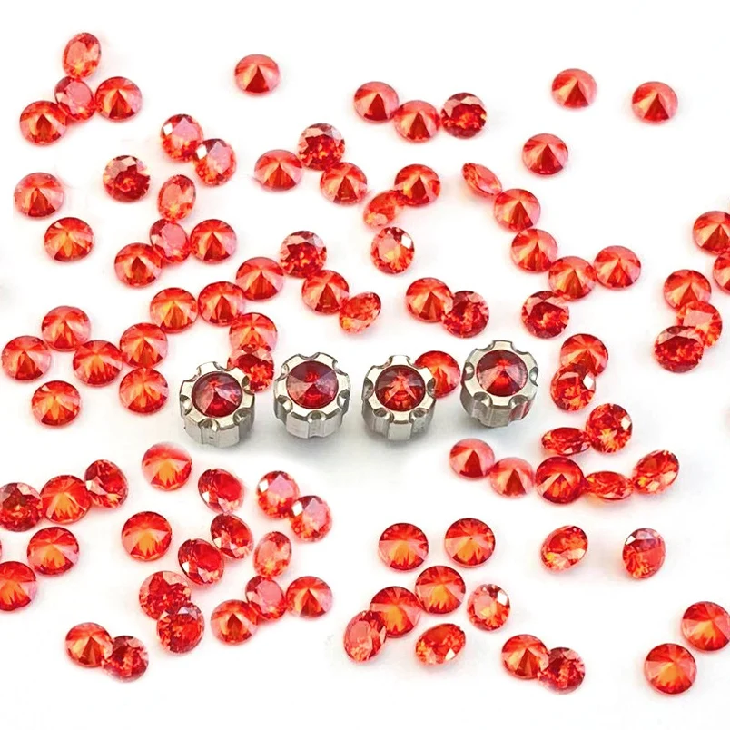 Custom 4 Colors Titanium Alloy Material Fold Knife Thumb Push Screw Rivet Artificial Zirconia Button DIY Replace Parts