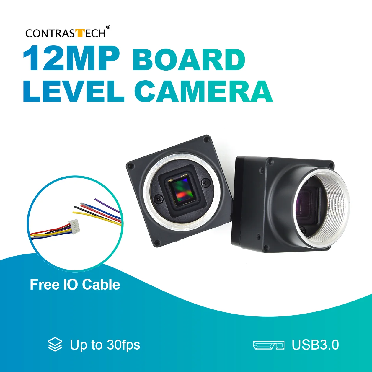 High Pixels 12MP 30fps IMX226 1/1.7'' Rolling Shutter USB3.0 Board Camera for Machine Vision Automation Inspection Contrastech