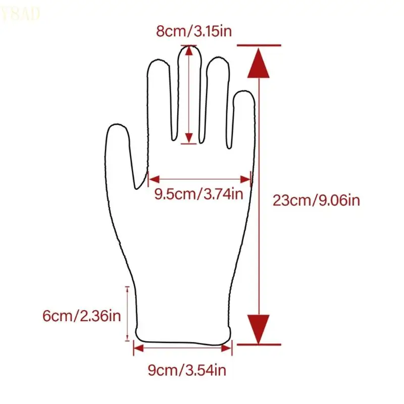 Y8AD Heat Resistant Gloves Cooking Mitts with Flame Retardant Fiber Waterproof Design