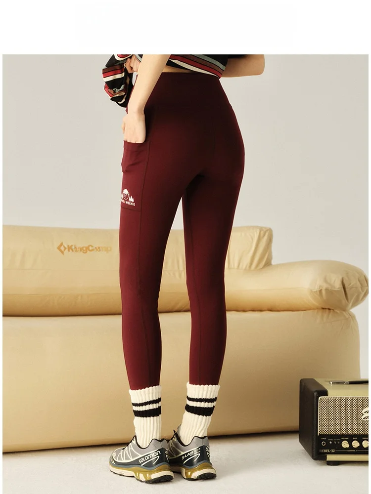 TeenieWeenie Bla High Elastic ark Skin Yoga Pants Women's Tight Fitting Long Bot Commute Sle l Waist Straight...