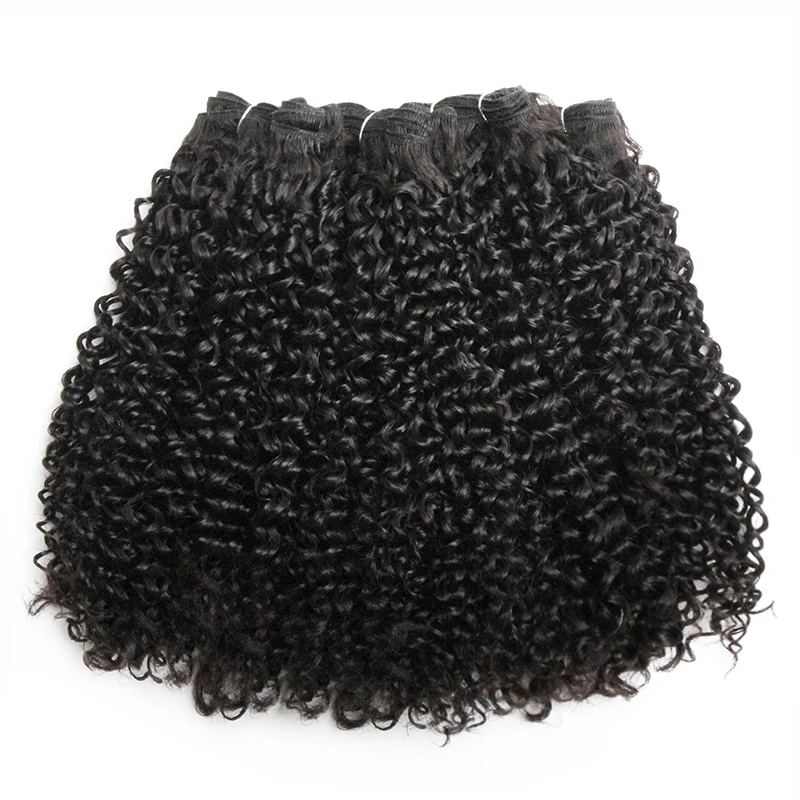 

Brazilian Hair 8-14 Inch Short Curly Bundles Double Drawn Jerry Curl 100% Human Hair Bundles Remy Hair 4 Bundles For Black Women