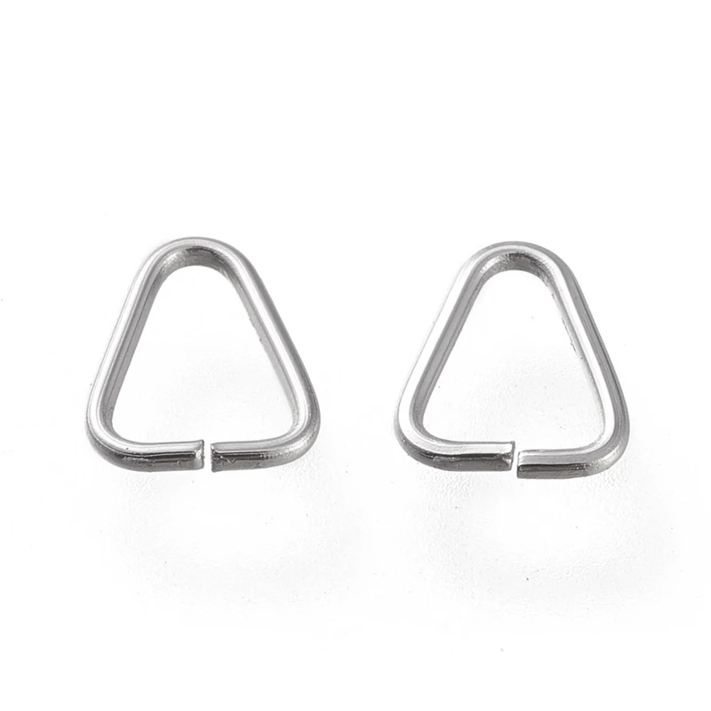

100pcs 304 Stainless Steel Triangle Rings Buckle Clasps Fit for Top Drilled Beads Webbing Strapping Bags Stainless Steel Color