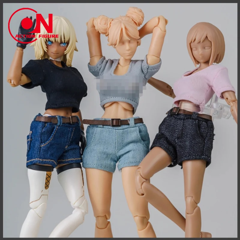 女性用タイトデニムショーツ,スケール1:12,6インチ,ロマンキー兵士の服,アクションフィギュア,ボディドール,在庫あり