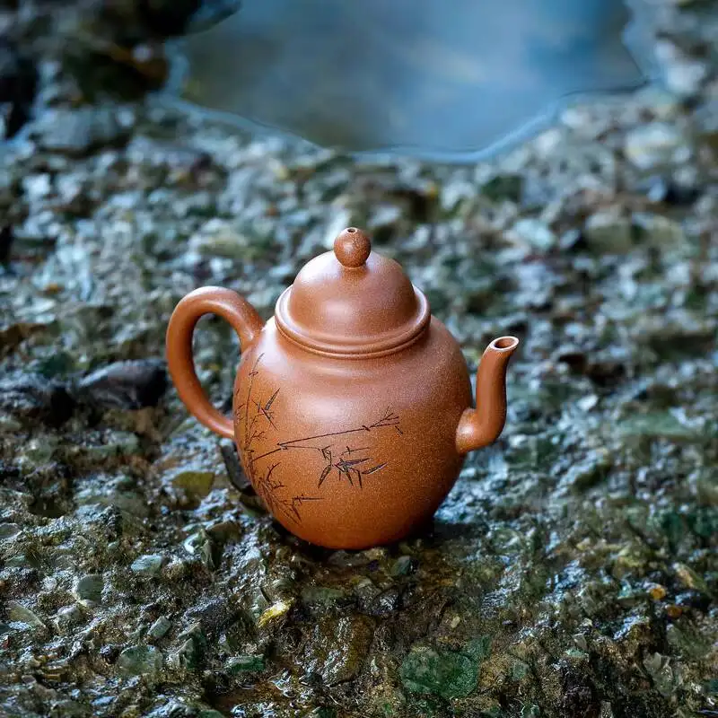 [Not Ordinary Pot]Yixing Original Mineral Purple Teapot Handmade By Xu Zhenjie, Jingpo Clay Ming-Style Palace Lantern 250Cc