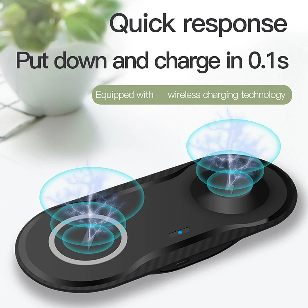 2 In 1 Wireless Charging Pad 15W Dual Fast Chargers Station for iPhone 14 13 12 11 XS XR X 8 Samsung S22 S21 S20 Airpods 3 Pro