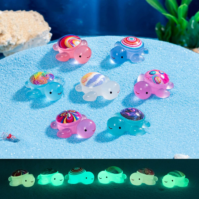 1Pc Luminous Mini Turtle Micro Landscape Miniature Turtle Figurines Fairy Garden Accessories Home Decor Glow in The Dark