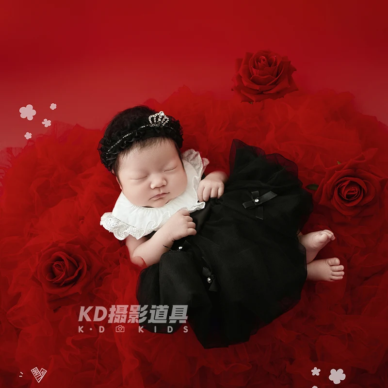 elegante-costume-nero-per-fotografia-neonatale-vestito-da-principessa-per-neonata-fascia-con-tiara-di-strass-per-accessori-foto-bambina-0-1-mese