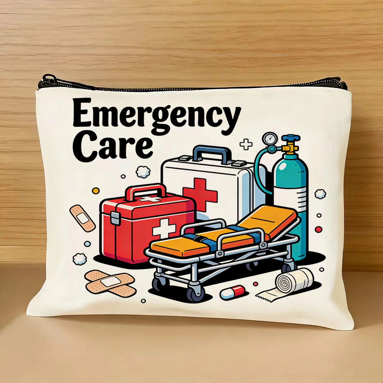 1PC Medical Device Theme Storage Bag, Medical Device Pattern Storage Bag, Multi functional Canvas Storage Bag