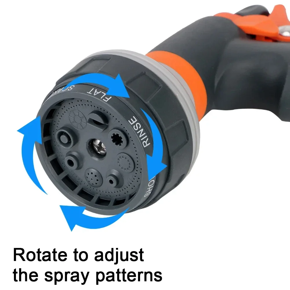 Buse de lavage à haute pression pour lavage de voiture de jardin, 8 Modes de pulvérisation, arrosage par pulvérisation de pelouse, outil de pistolet à eau haute pression multifonction