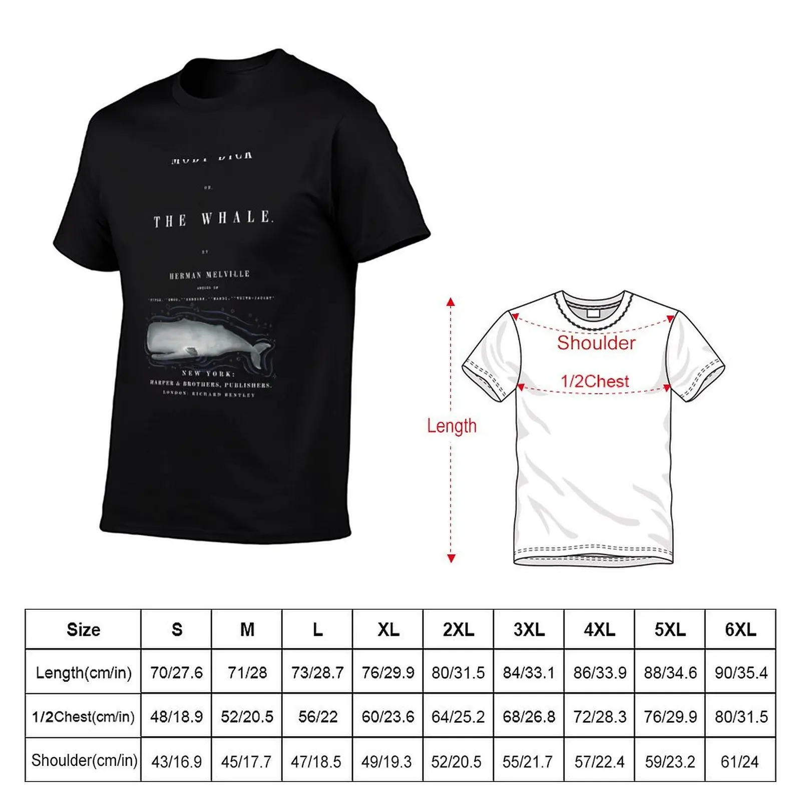 Moby Dick by Herman Melville T-Shirt korean fashion oversized plain t shirts men