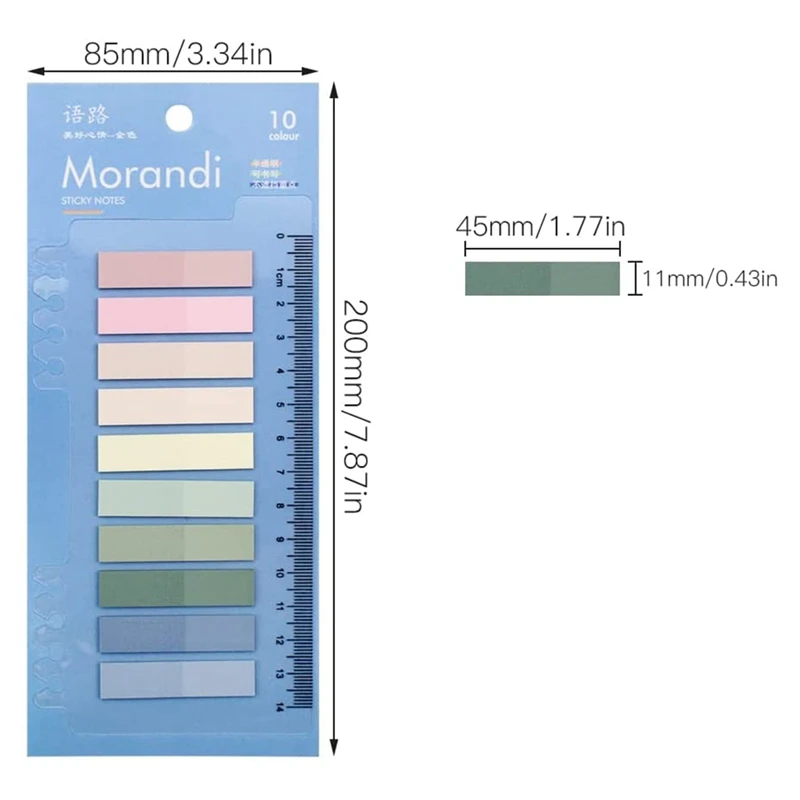 1200 Pcs10 Color Index Sticky Notes With Pen Clear Sticky Notes Adhesive Bookmarks Index Tabs Small Sticky Labels
