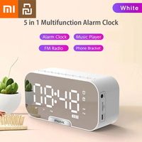 Xiaomi Bluetooth Speaker with LED Mirror Screen Digital Dual Alarm Clock with FM Radio Phone Holder Temperature For Bedroom