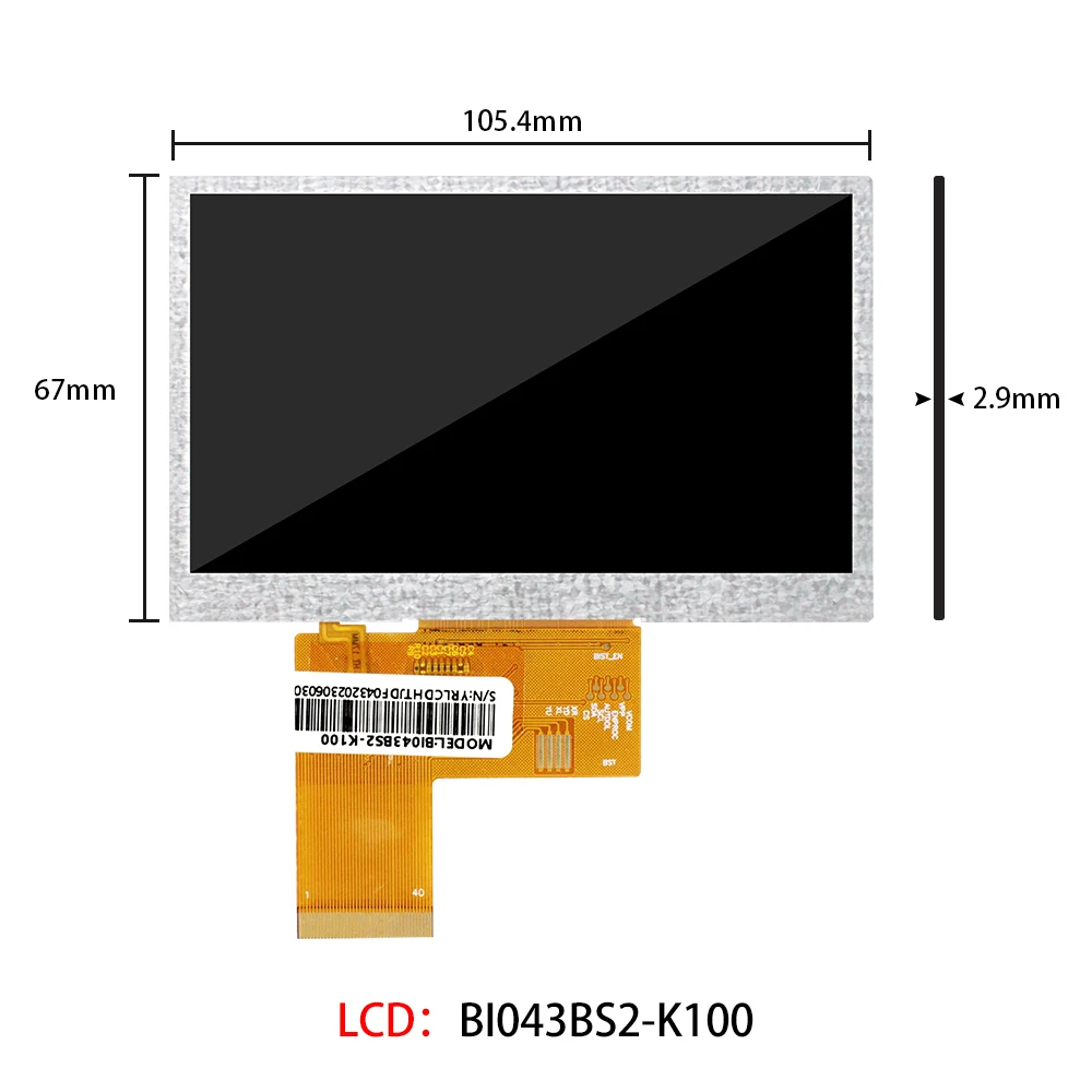 Imagem -02 - Tela do Lcd com o Painel de Toque Capacitivo 4.3 Polegadas 800x480 Rgb 500 Nits Tft hd