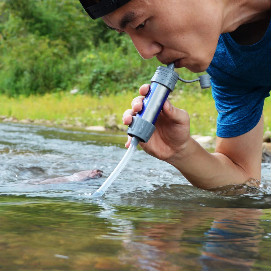 Outdoor Camping Waterfilter Draagbare Wandelen Persoonlijke Waterzuiveraar Filtratiesysteem Jacht Waterzuiverend Noodapparaat