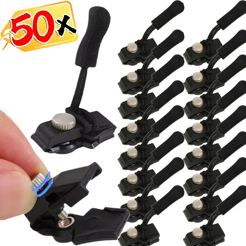 1/50Pcs Universal Instant Zipper Head 3 Different Sizes for Jacket Bag Coat Free Sewing Repair Kit Slider Replacement Zipper