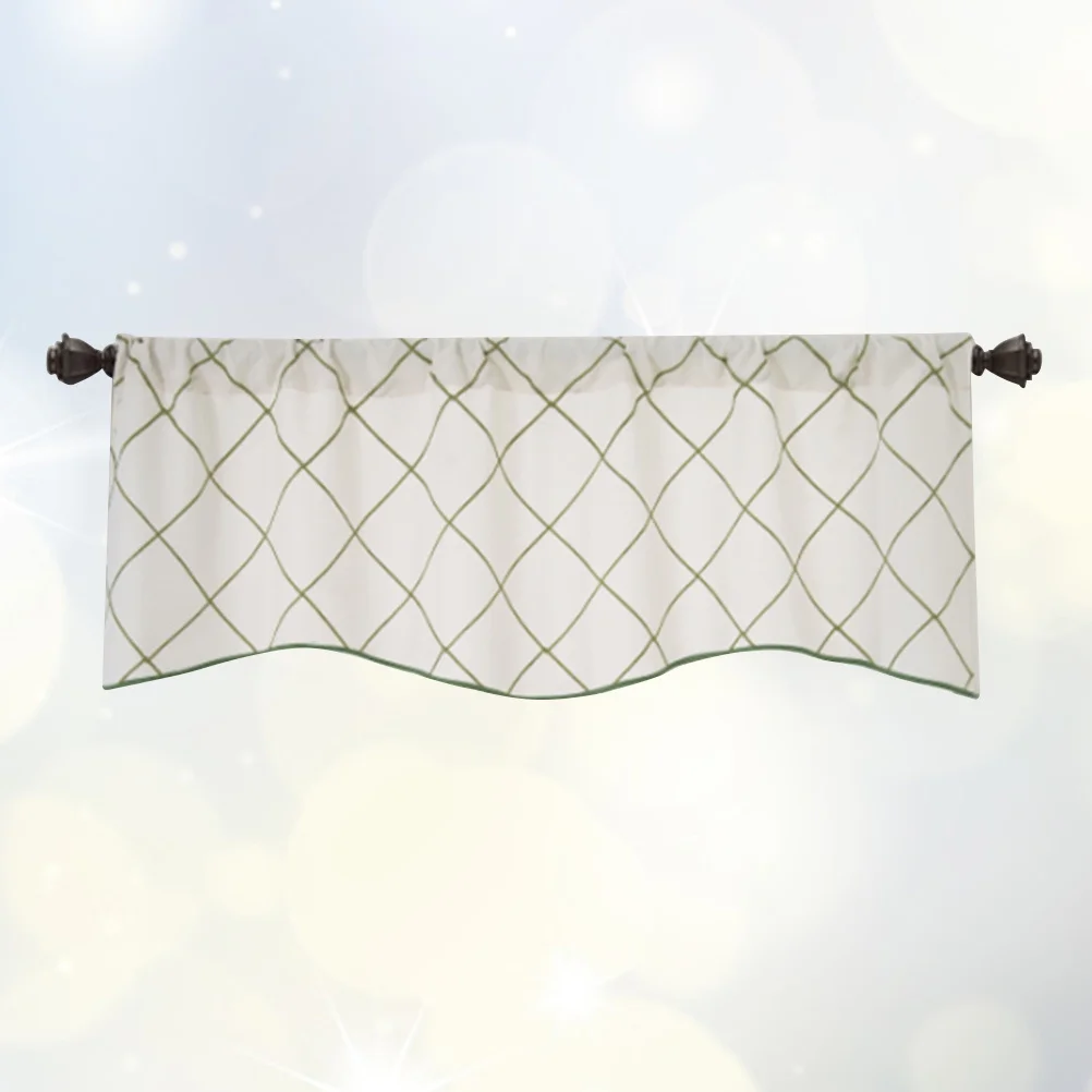 

Household Short Curtain Window Short Curtains Kitchen Bar Cabinet Green Geometric Design Premium Material Shading Home