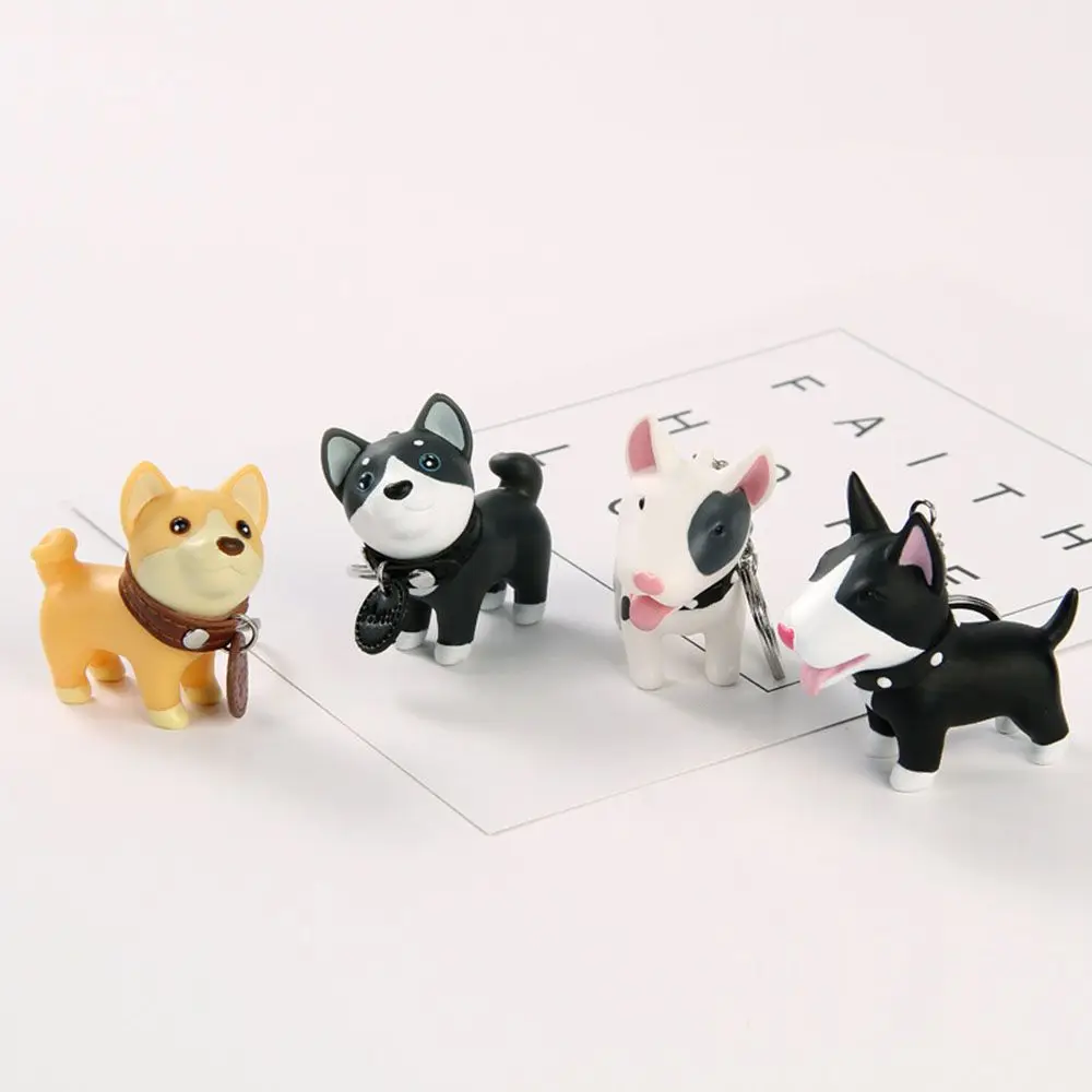Vinyl Anime Cute Toys Figure Excellent Bull Gift Terrier Key Ring for Car Accessories Dog Keychain Hand-painted