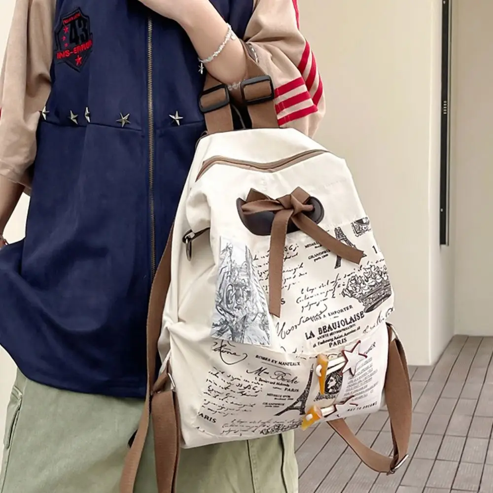 Fashion Nylon Patchwork Backpack Multi-pocket Wear-resisting Casual Schoolbags High Capacity Mochila School Bags Travel Daily