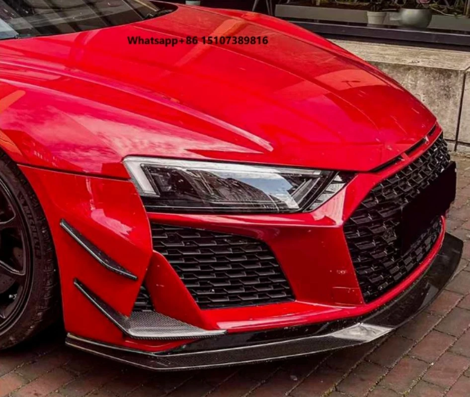 Good Fitment Carbon Fiber Front Lip for R8 2021 2022 2023 2024 Performance Style Car Front Bumper Lip