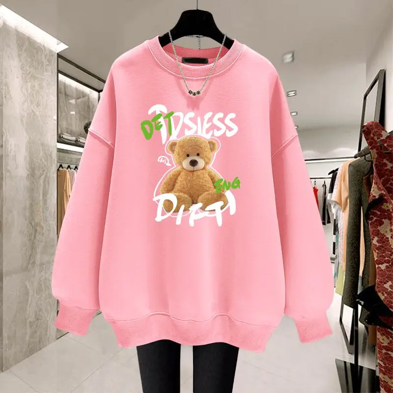 

Autumn New Chic Vintage Long Sleeve Pullovers Women Loose Casual O-neck Sweatshirts Fashion Cartoon Printed Hoodies