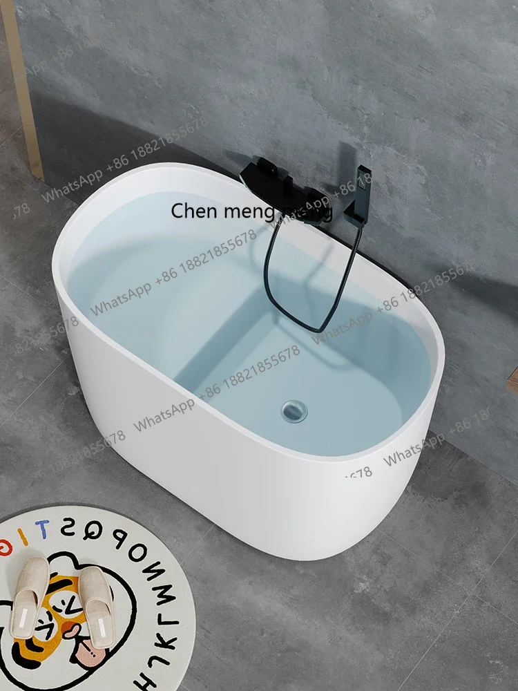 X  Deep bubble artificial stone bathtub B & B, free-standing family bathtub