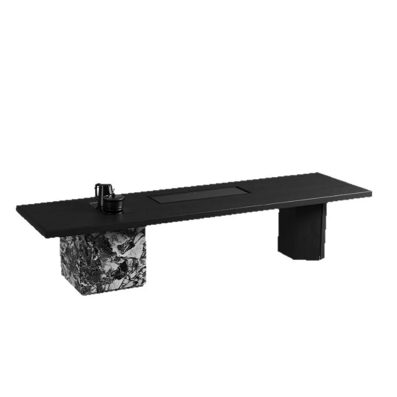 

Solid wood tea table Island integrated tea table and chair combination black tea table