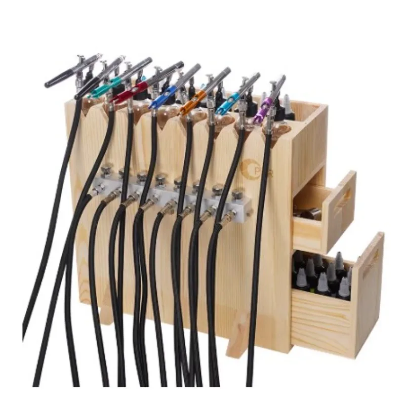 

Нижний горшок для аэрографа, 8-позиционный переключатель, стеллаж для хранения красок, ящик для хранения красок