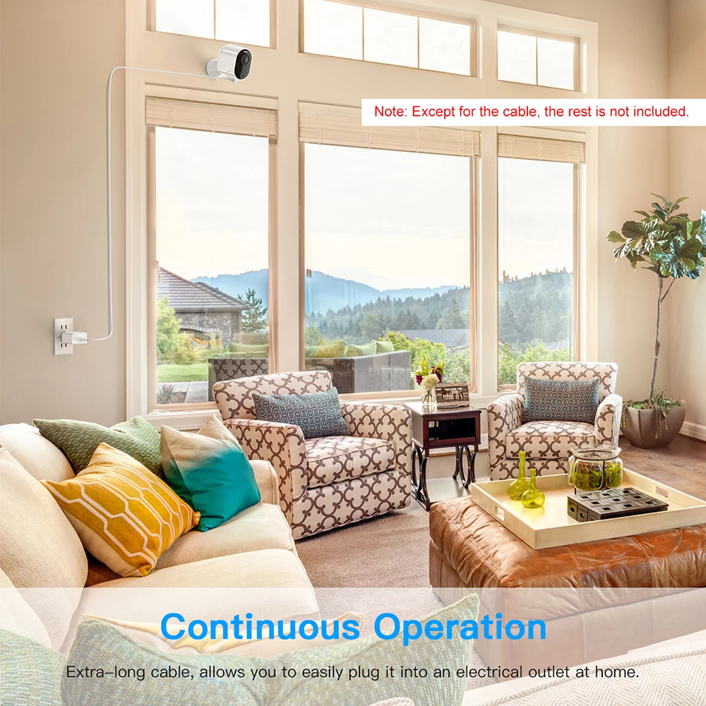 Netzkabel für Arlo Ultra 4K UHD, magnetisches Chanrging-Kabel, wasserdichtes Ladegerät ohne Stecker für den Innen- und Außenbereich, 6 m/9 m, 1 Stück