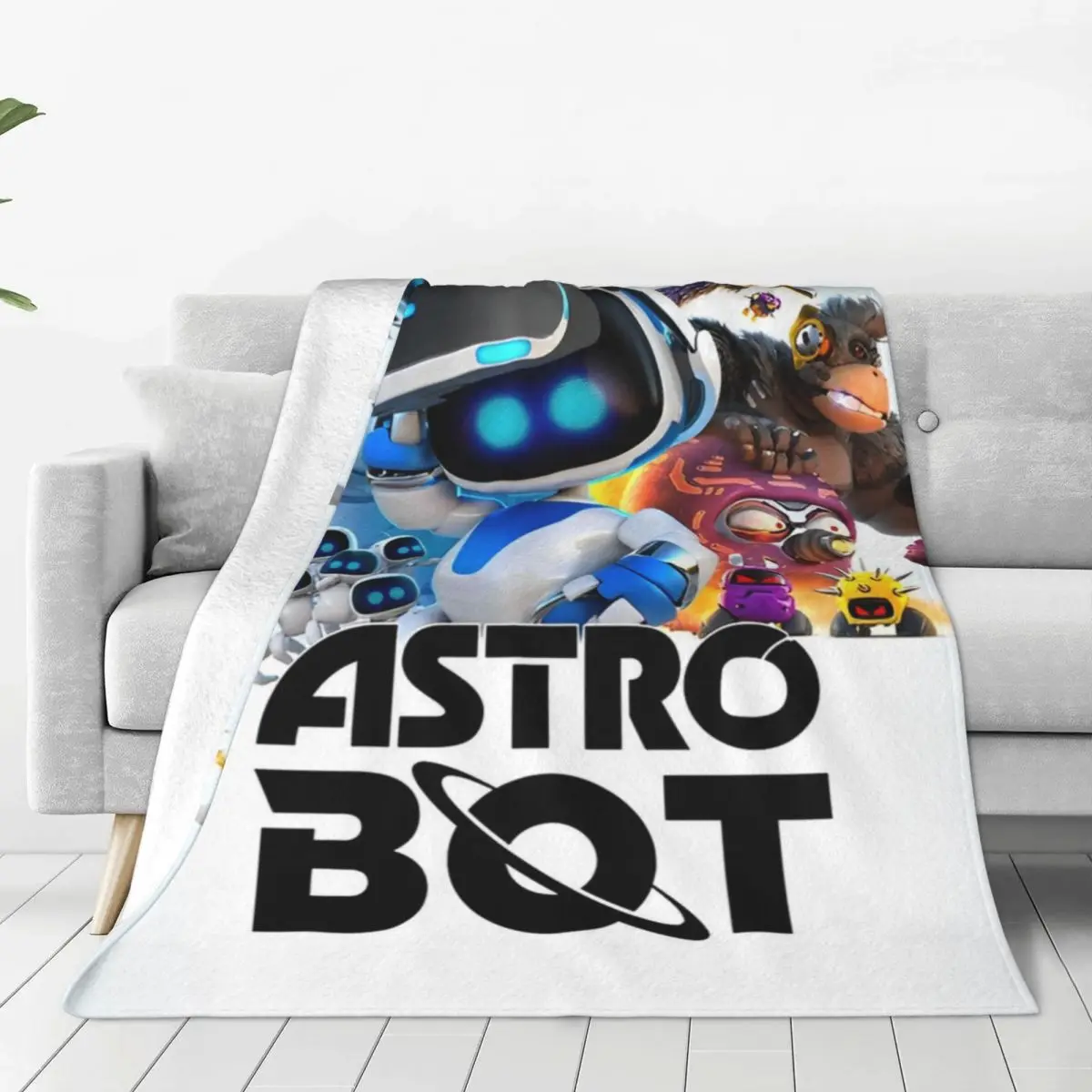 

A-ASTRO-BOT-Ps4 Switch мультяшное одеяло игровое фланелевое одеяло для пикника для домашнего декора супер теплое качественное покрывало подарок