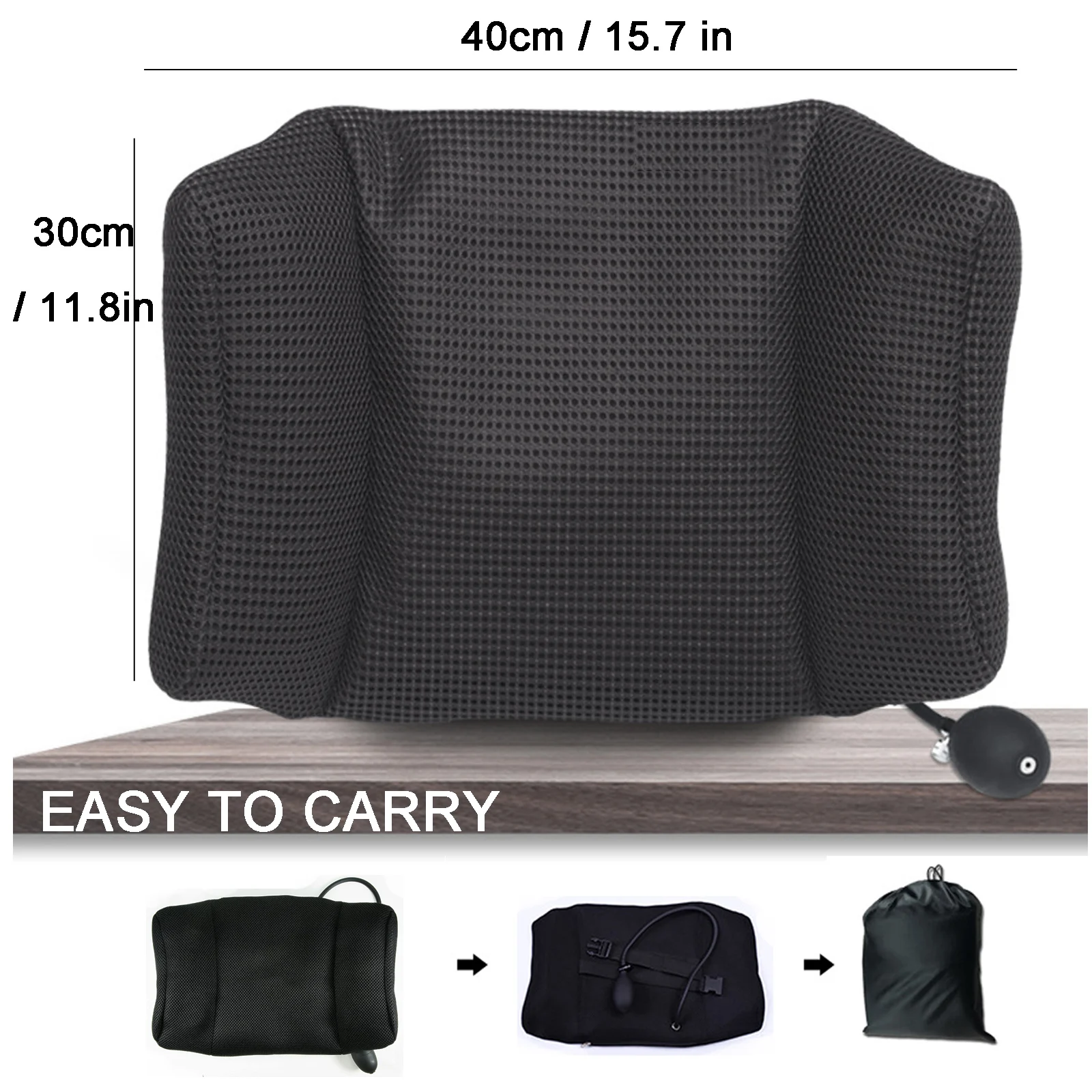 1Pcs BYEPAIN Portable Inflatable Lumbar Support Cushion/ Massage Pillow for Travel Office Car Camping to Wais Back Pain Relief